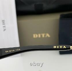 DITA MACH SEVEN Square Sunglasses DTS135-56-01 Black Gold Frame Gray Lens NEW