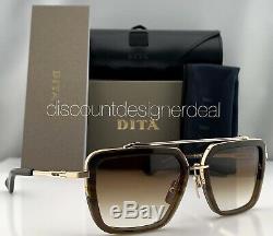 DITA MACH SEVEN Square Sunglasses DTS135-56-02 Brown Pale Gold Brown Gradient