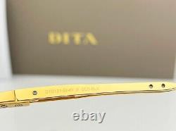 DITA MACH SIX Square Sunglasses 18K Yellow Gold Frame Gray Gradient Lenses 62-01