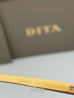 DITA MACH SIX Sunglasses DTS121-01 Yellow Gold Gray Gradient Lens 62mm Brand New