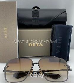 DITA MACH SIX Sunglasses DTS121-62-03 Matte Black Brown Gradient Lens 62mm NEW
