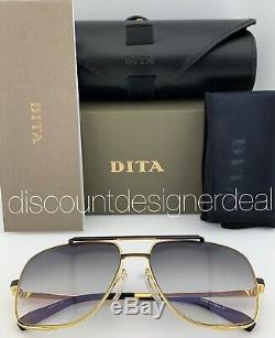 DITA MIDNIGHT SPECIAL Sunglasses Yellow Gold Frame Black Gray Gradient Lens 60