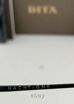 DITA NACHT ONE Round Sunglasses DTS108-56-02 Black Iron Gray Lens 56mm Large
