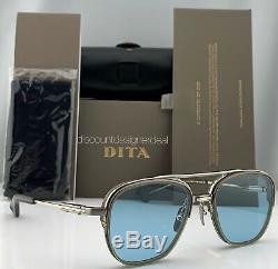DITA RIKTON TYPE 402 Sunglasses DTS117-02 Pale Gold Blue Chromatic Lens