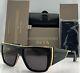 Dita Souliner One Square Sunglasses Black 18k Gold Gray Dts127-56-01 Brand New