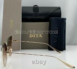 DITA STARSPANN Cateye Sunglasses DTS531-61-01 Gold Frame Brown Gradient Lens NEW