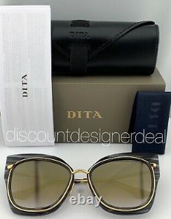DITA STORMY Sunglasses 22033-A-BLK-GLD Black Swirl Gold Frame Gold Mirror Lenses