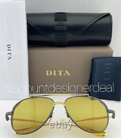 DITA SUBSYSTEM Aviator Sunglasses Gold Gray Frame Light Ember Lenses DTS141-A-02