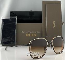 DITA SYSTEM ONE Sunglasses Matte Black Rose Gold Brown Gradient DTS103-53-03