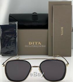DITA SYSTEM ONE Sunglasses Pale Gold Dark Grey Lenses DTS103-53-02 NEW
