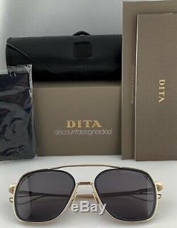 DITA SYSTEM ONE Sunglasses Pale Gold Dark Grey Lenses DTS103-53-02 NEW