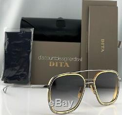 DITA SYSTEM ONE Sunglasses Silver Palladium Gold Gray Gradient Lens DTS103-53-01