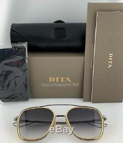 DITA SYSTEM ONE Sunglasses Silver Palladium Gold Gray Gradient Lens DTS103-53-01