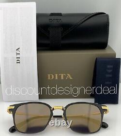 DITA UNION Sunglasses DRX-2068-A-T-BLK-GLD Black Gold Frame Gold Mirror Lens 49