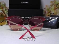 DOLCE & GABBANA DG2172 Rose Gold/Red Frame Red Mirrored Cat Eye Lens Sunglasses