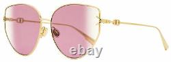 Dior Butterfly Sunglasses Gipsy 1 0009R Gold 62mm