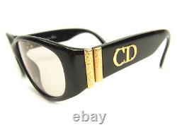 Dior sunglasses Logo Gold Black Woman unisex Authentic Used T1392