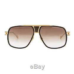 Dita Grandmaster Five 5 Sunglasses DRX 2077A Black 18K Gold Dark Brown Gradient