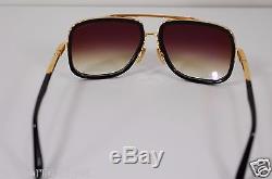 Dita Mach One Titanium Black & Gold Drx 2030-b-59 18k Sunglasses