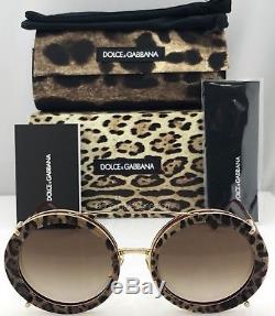 Dolce & Gabbana DG2198 Round 3-IN-1 Clip-On Sunglasses 1318/13 Gold Leo Print