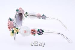 Dolce & Gabbana DG 4180 Flowers in Crystal Clear Sunglasses Authentic 100% UV