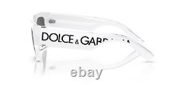Dolce&Gabbana DG 6184 331287 White Plastic Square Sunglasses Grey Lens AUTHENTIC