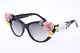 Dolce & Gabbana D&g Dg4180 Authentic Flowers In Black Cat Eye Sunglasses 100% Uv