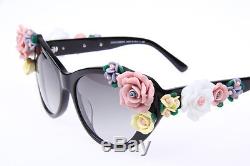 Dolce & Gabbana D&G DG4180 Authentic Flowers in Black Cat Eye Sunglasses 100% UV