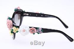 Dolce & Gabbana D&G DG4180 Authentic Flowers in Black Cat Eye Sunglasses 100% UV