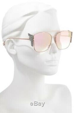 FENDI FREEDOM Sunglasses FF 0380 G/S Gold Cooper Rose Mirror DDB Women AUTHENTIC