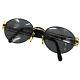 Fendi Logos Sunglasses Black Gold-tone Eye Wear Vintage Italy Authentic #w695 M