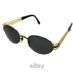 FENDI Logos Sunglasses Black Gold-Tone Eye Wear Vintage Italy Authentic #W695 M