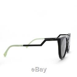 FENDI Sunglasses FF0118/S AQMUE Black Frame Gray Mirrored Lens 52mm