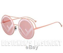 FENDI pink RUN AWAY round Runway LOGO lenses FF0285/S Sunglasses NWT Authen $525