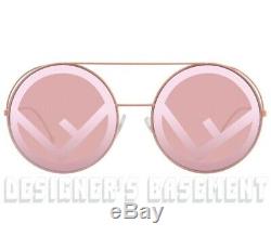 FENDI pink RUN AWAY round Runway LOGO lenses FF0285/S Sunglasses NWT Authen $525