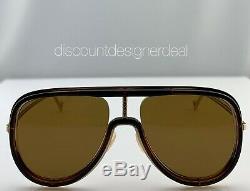 Fendi Aviator Sunglasses FF M0068/S Gold & Havana Frame Brown Lens 08670 57mm
