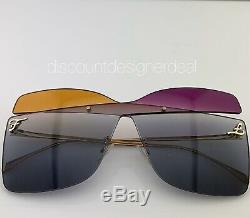 Fendi Butterfly Mask Sunglasses FF0399/S Frameless Multicolored Lens 01B9O NEW