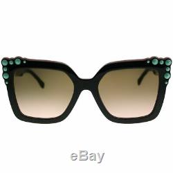 Fendi Can EYE FF 0260 3H2 53 Black Pink Plastic Sunglasses Brown Gradient Lens