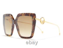 Fendi FF0410/S 086HA 56mm Oversized Square Sunglasses Havana / Brown Gradient
