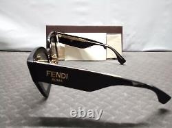 Fendi FF0434/G/S Women's Black Frame Grey Gradient Lens Cat Eye Sunglasses 51MM