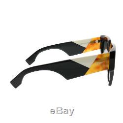 Fendi FF 0263 807 Black Plastic Square Sunglasses Dark Grey Gradient Lens