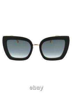Fendi FF 0424/F/S 807 Black Gold Grey Gradient Lens Women Sunglasses