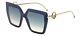 Fendi F Is Fendi Ff 0410/s Pjp Blue Gold Grey Gradient Large Women Sunglasses
