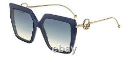 Fendi F Is Fendi FF 0410/S PJP Blue Gold Grey Gradient Large Women Sunglasses