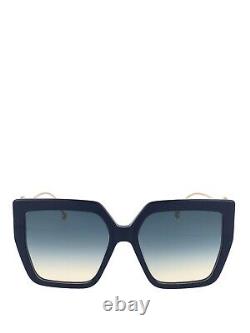 Fendi F Is Fendi FF 0410/S PJP Blue Gold Grey Gradient Large Women Sunglasses
