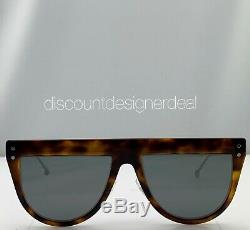 Fendi Flat Top Sunglasses FF0372/S Havana Frame Silver Mirror 086T4 55mm NEW