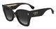Fendi Roma Ff 0434/g/s 807 Black Gold Grey Gradient Lens Large Women Sunglasses