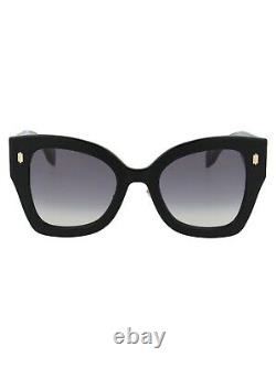 Fendi Roma FF 0434/G/S 807 Black Gold Grey Gradient Lens Large Women Sunglasses
