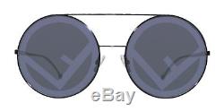 Fendi Runaway FF0285S 80763MD Black Metal Frame Black Grey 63mm Lens Sunglasses