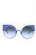 Fendi Womens Ff 0177/s Pointed Round Sunglasses Blue Green Metal